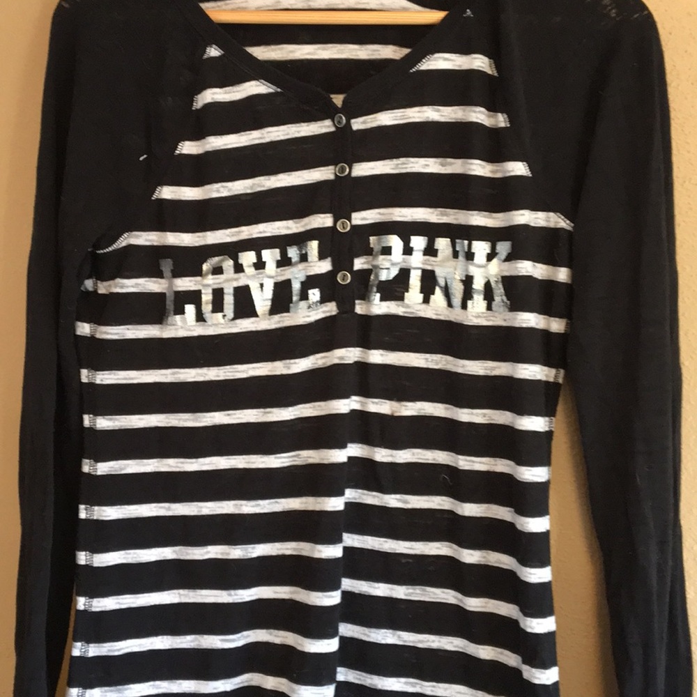 VS PINK long sleeve striped top